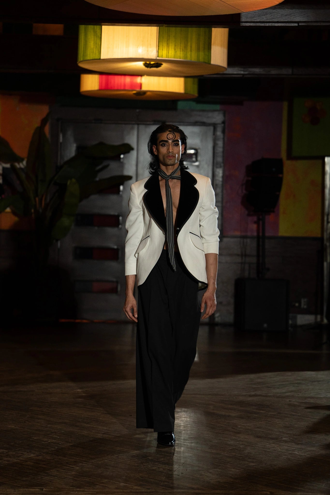 Ivory Herringbone Tux Jacket