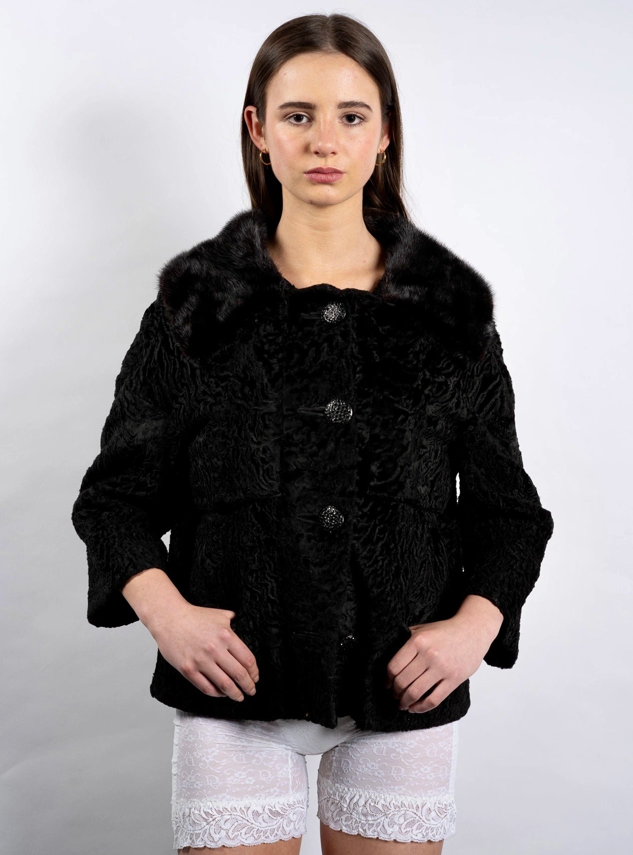 Marmar Furs Chicago Mink-Collar Persian Lamb Jacket