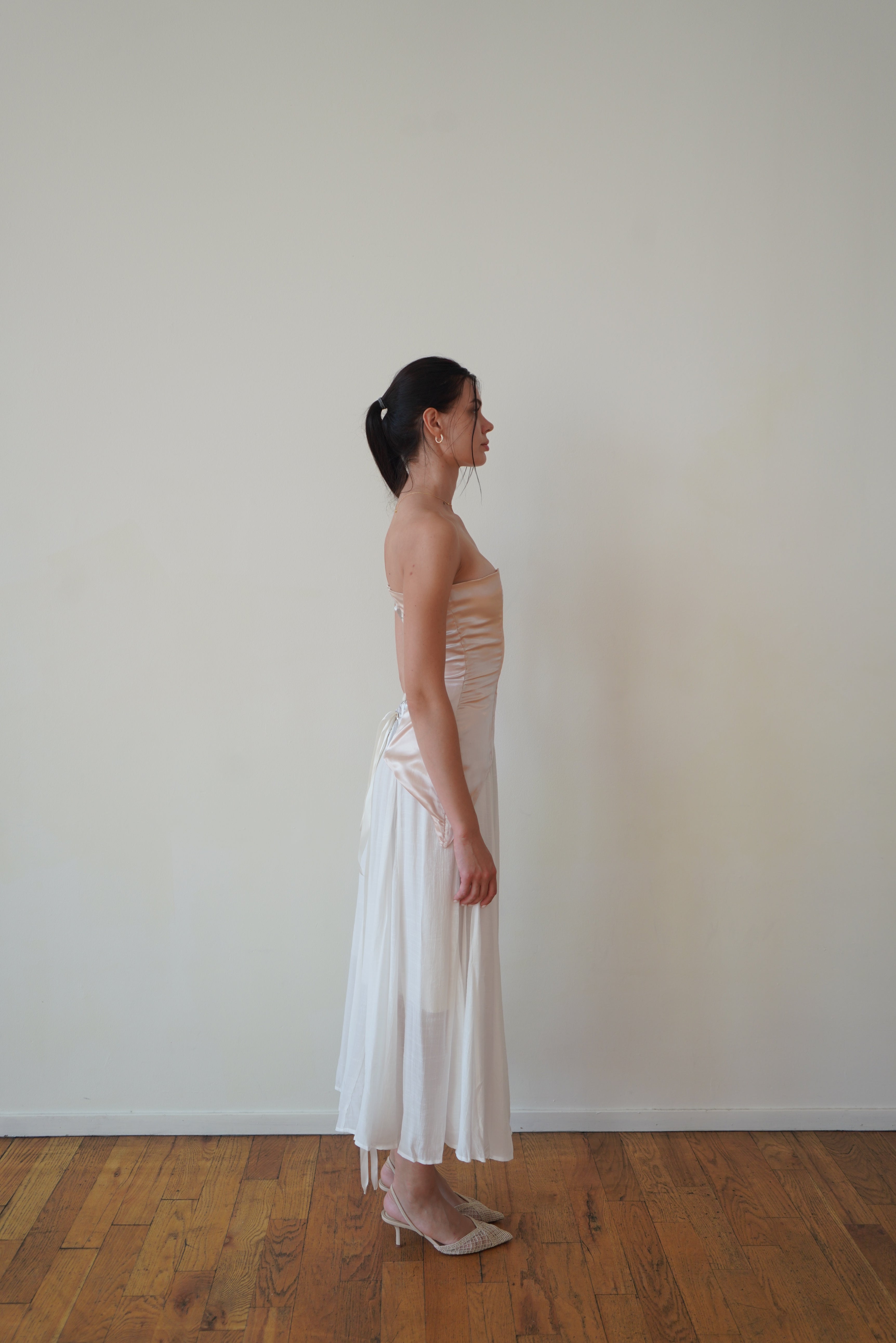 Cotton Linen Mini Skirt- Ivory