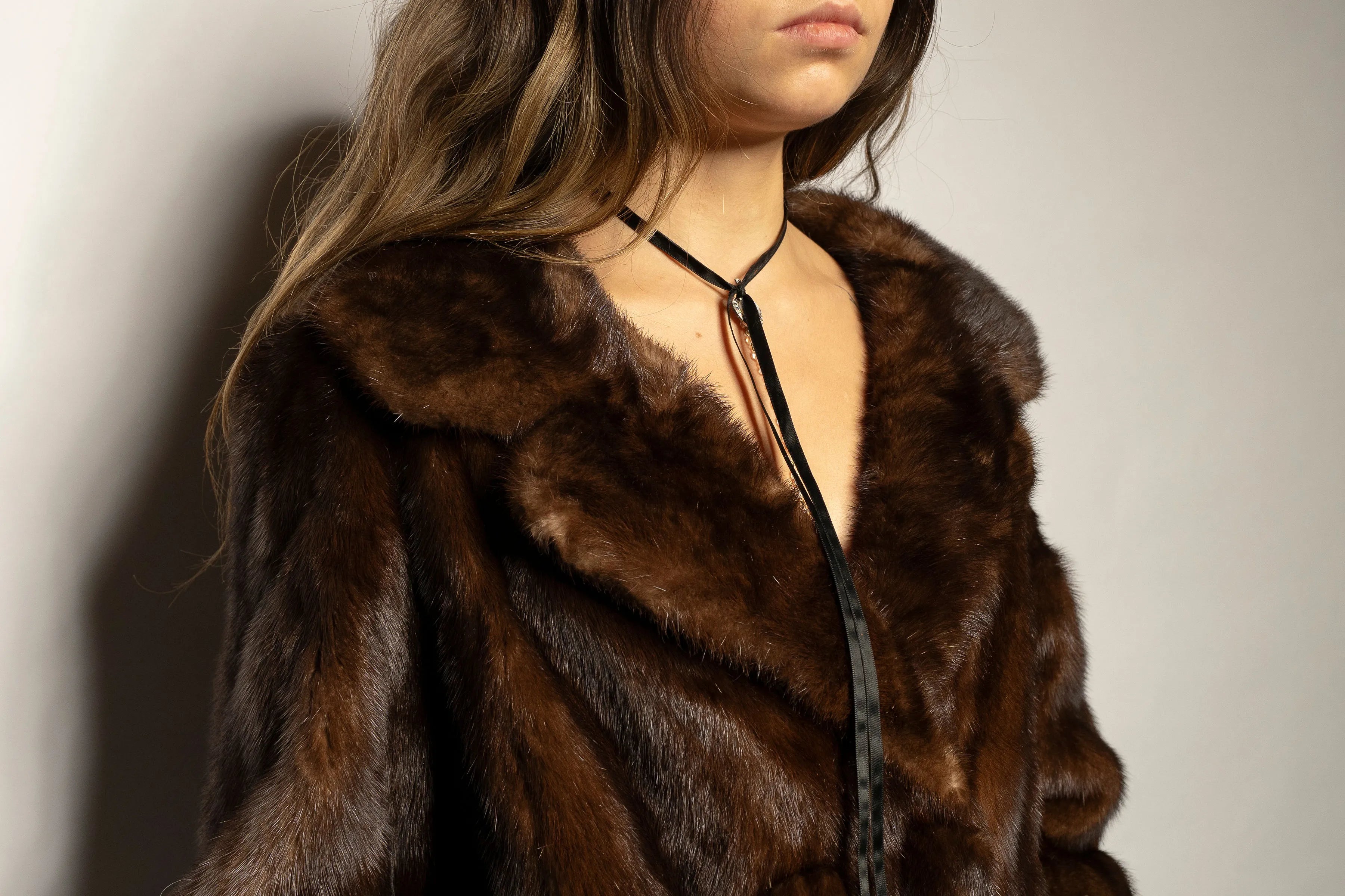 Mink Bolero Jacket In Mahogany