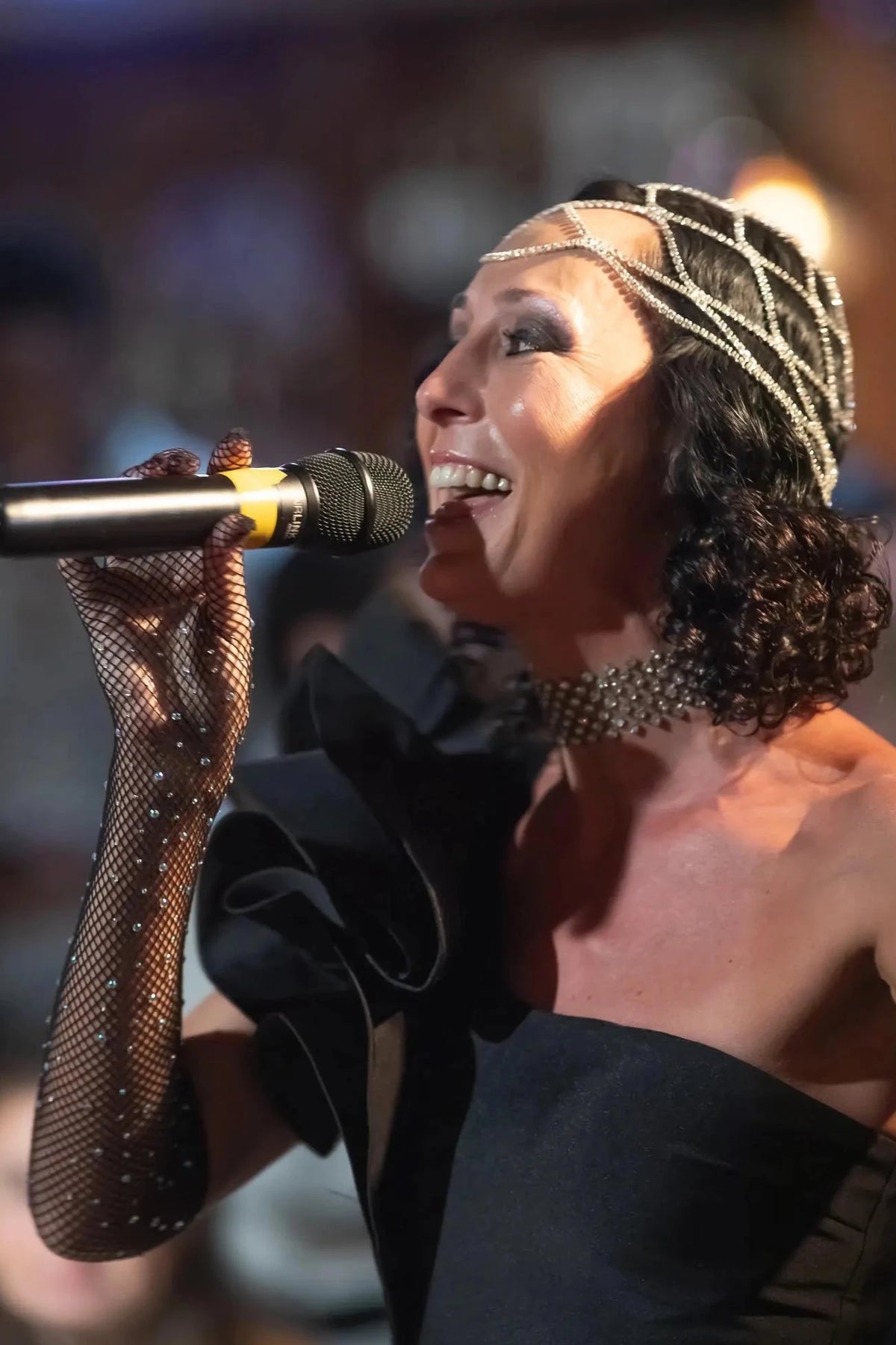 Live performance during an evening production