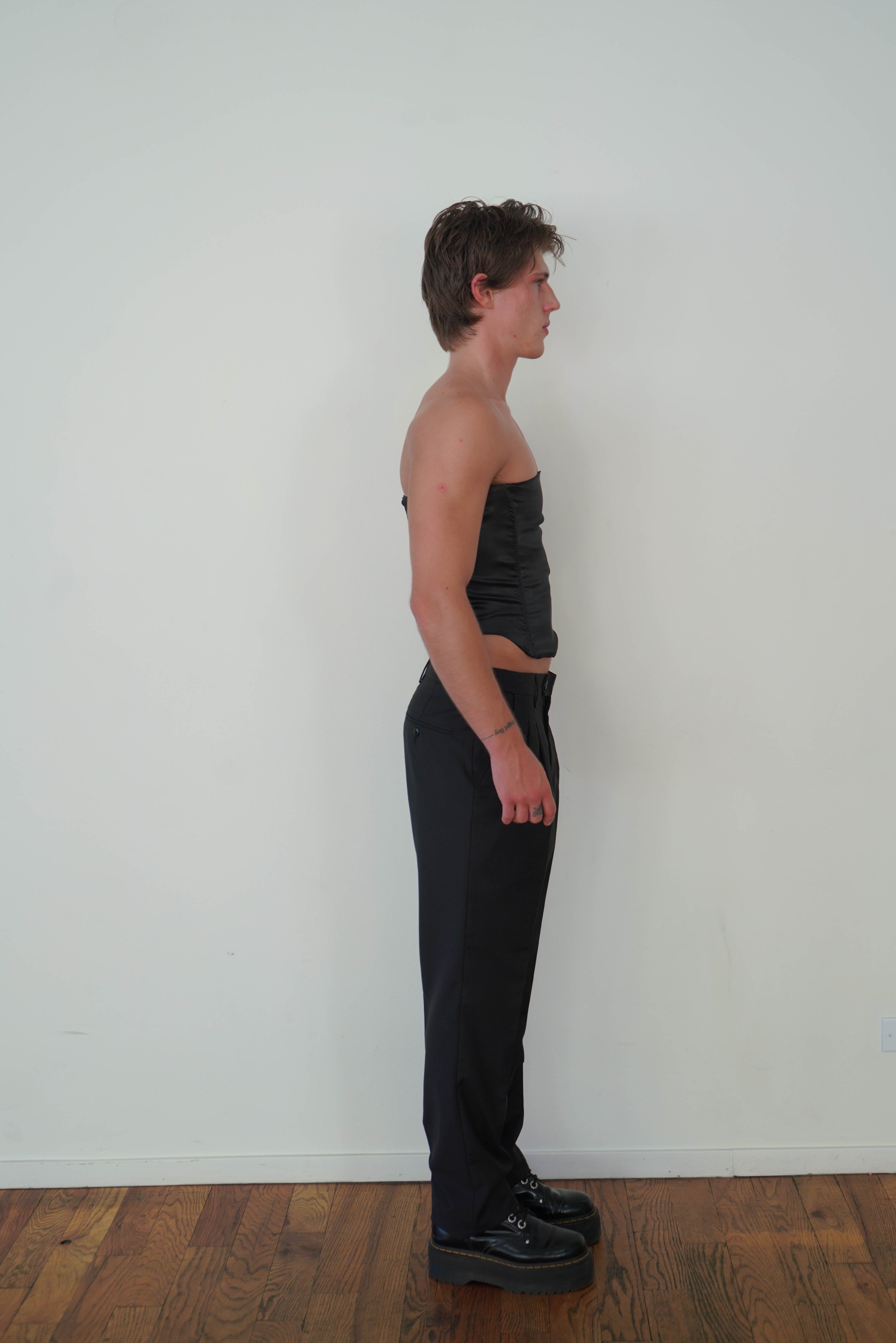 Tailored Pleat Trouser- Black