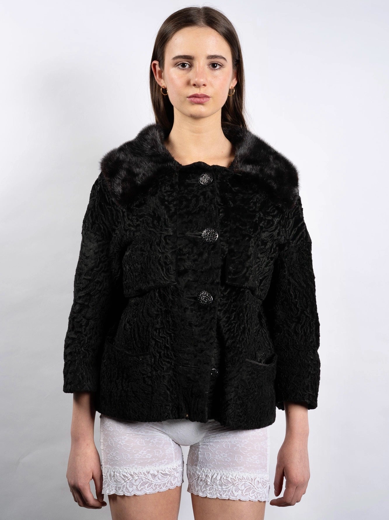 Marmar Furs Chicago Mink-Collar Persian Lamb Jacket