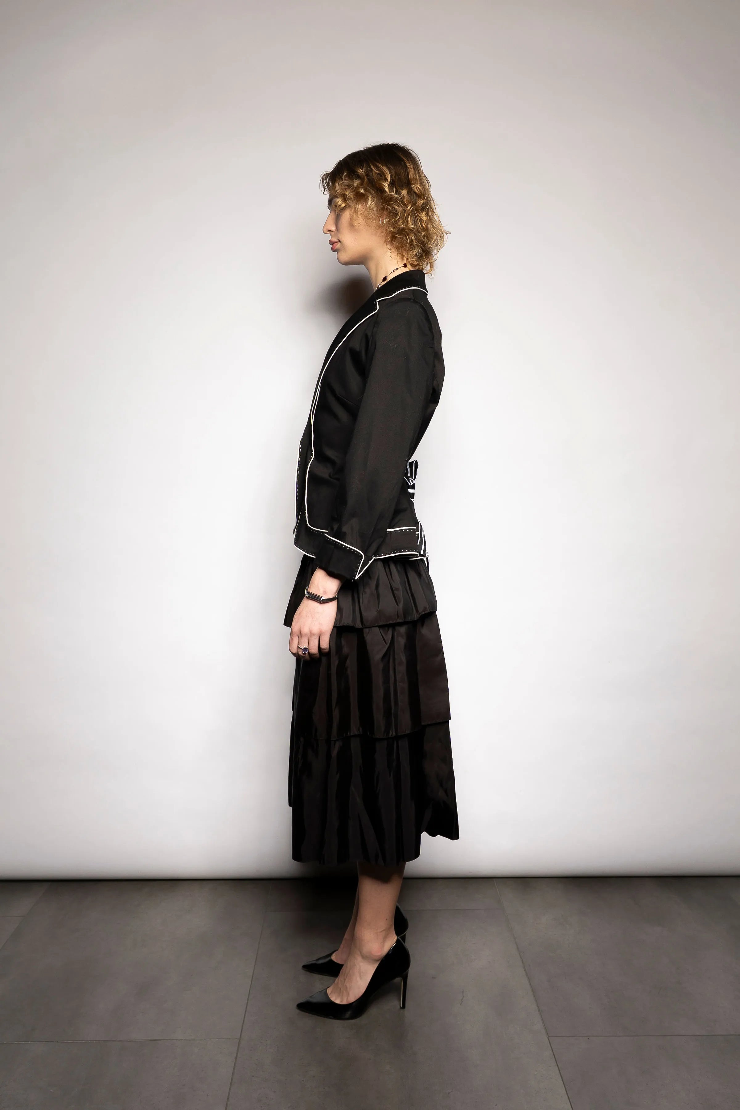 AK Anne Klein Contrast-Piped Jacket