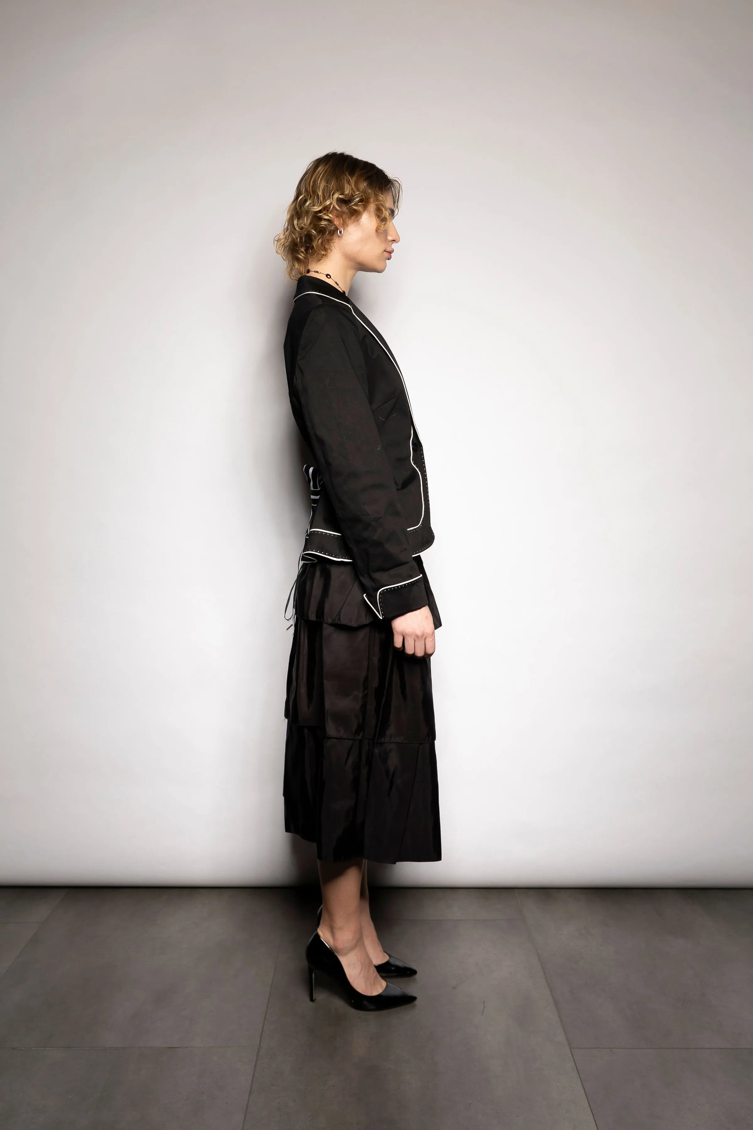 AK Anne Klein Contrast-Piped Jacket