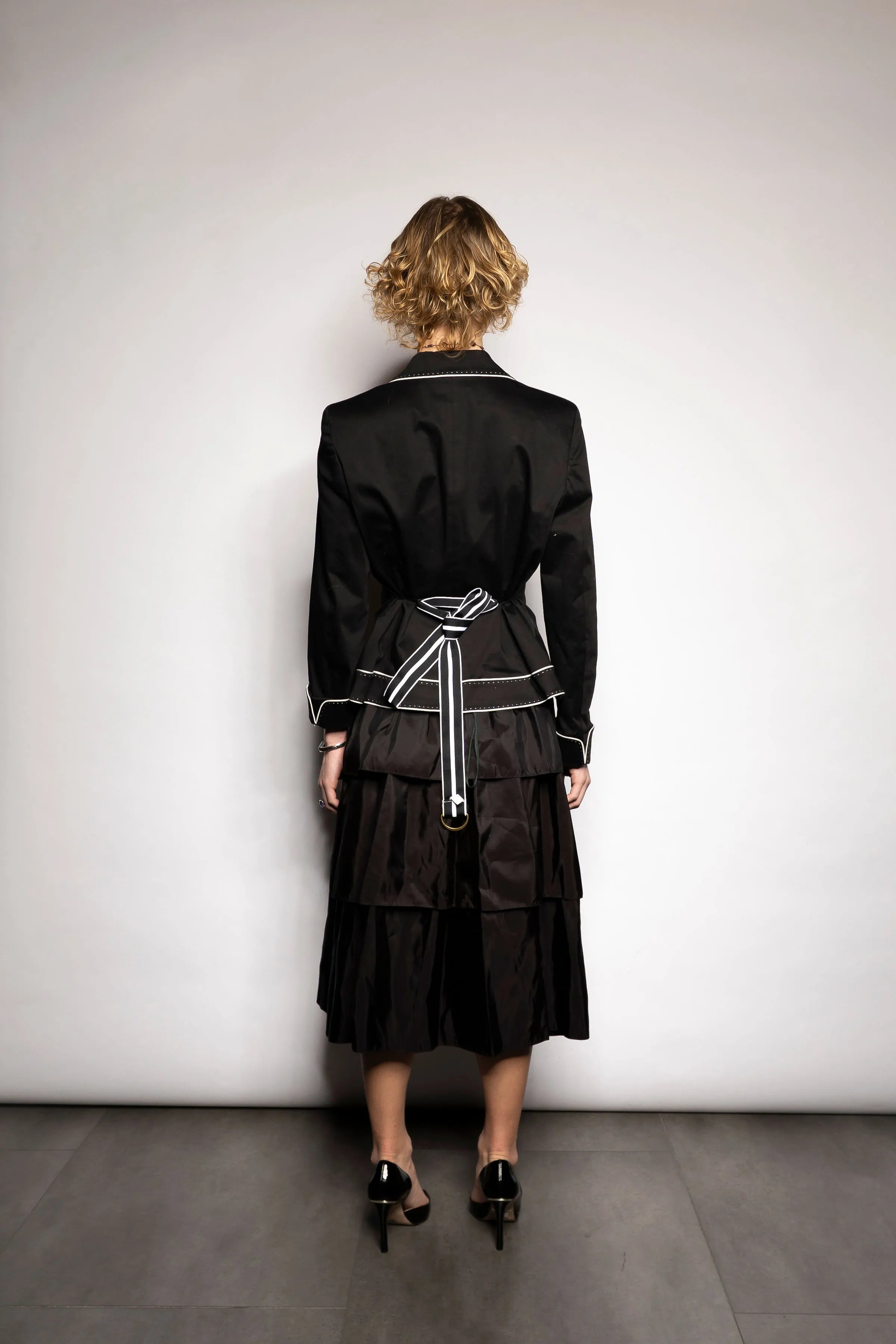 AK Anne Klein Contrast-Piped Jacket