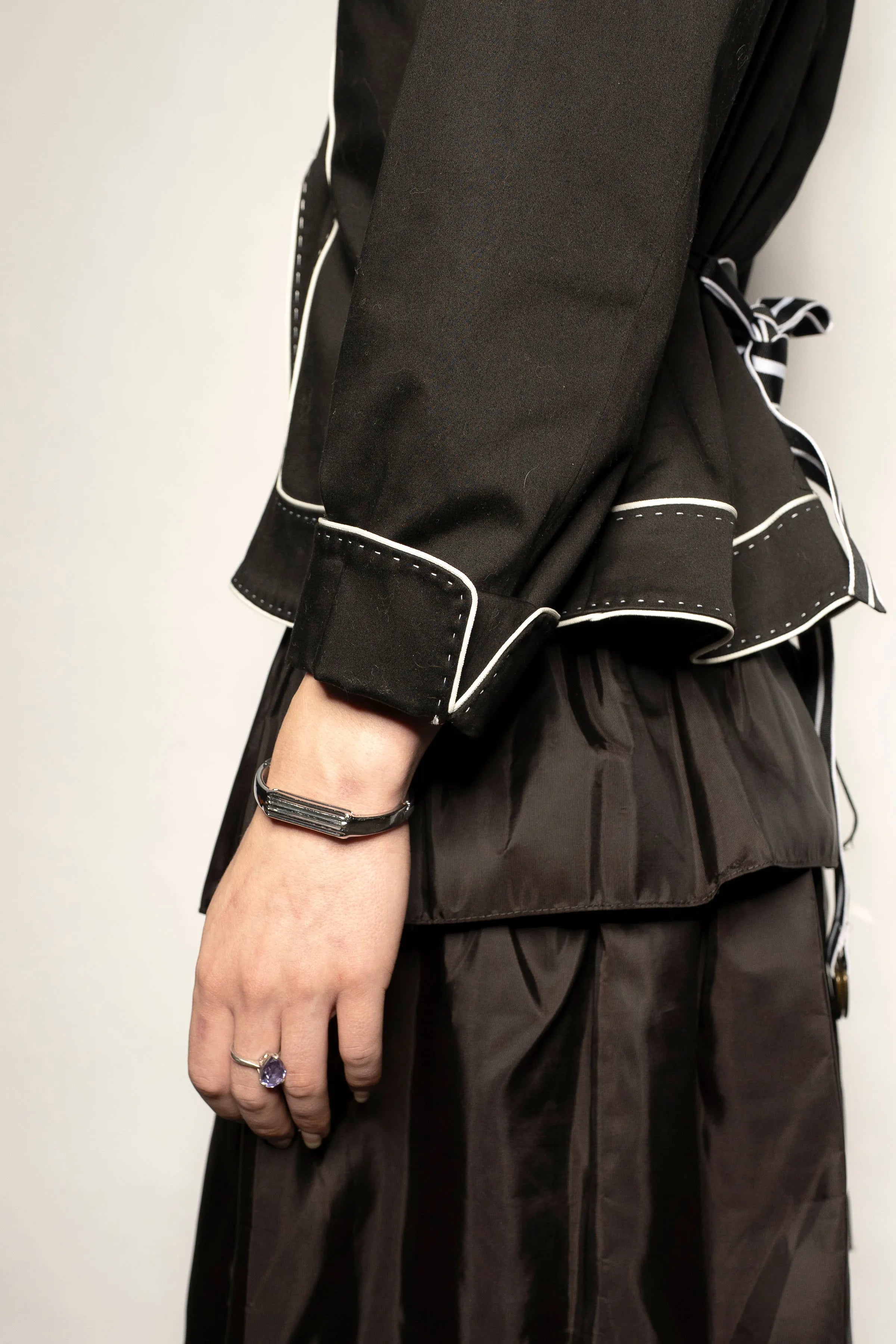 AK Anne Klein Contrast-Piped Jacket