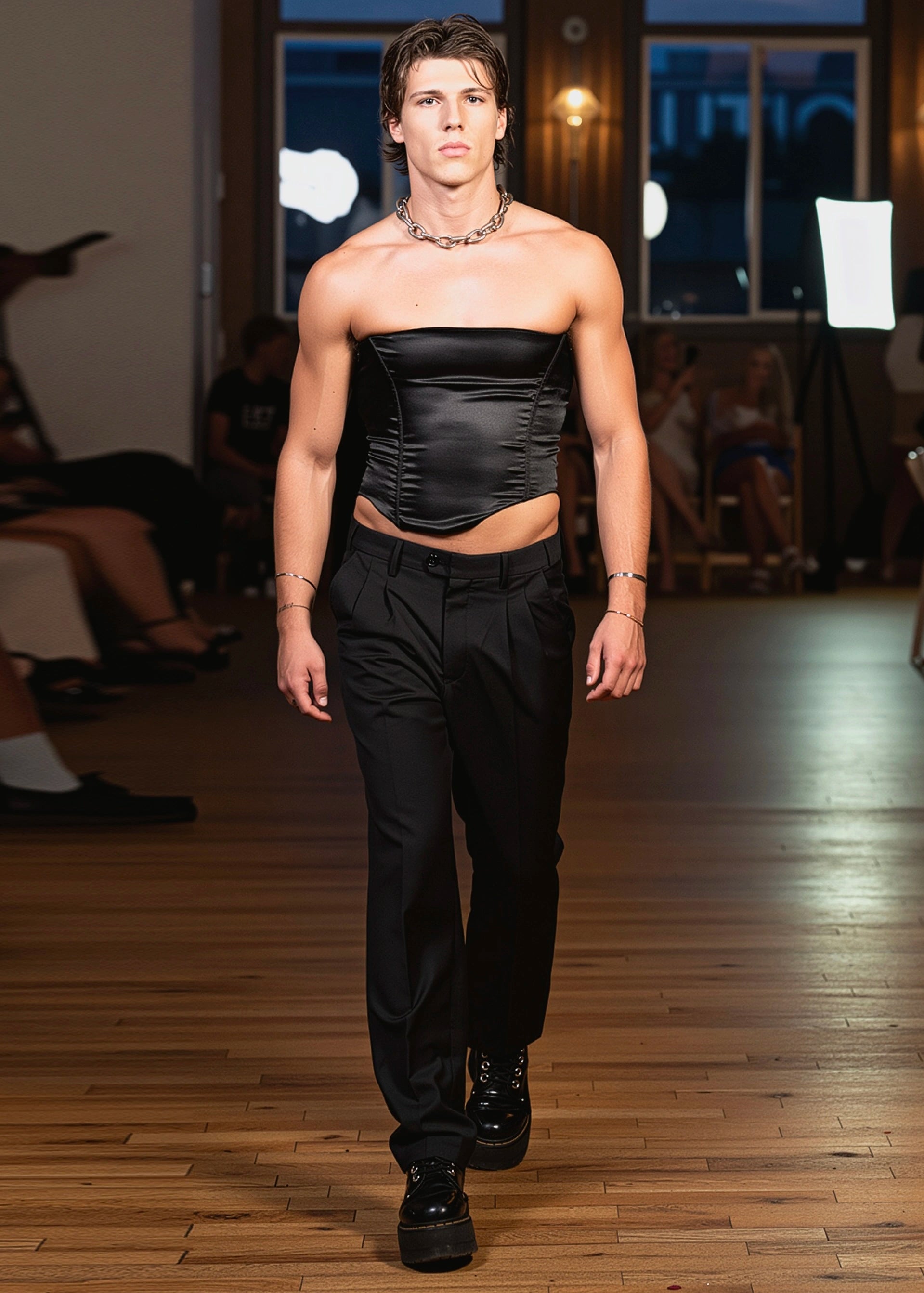 Runway — Obsidiano look with tailored trouser