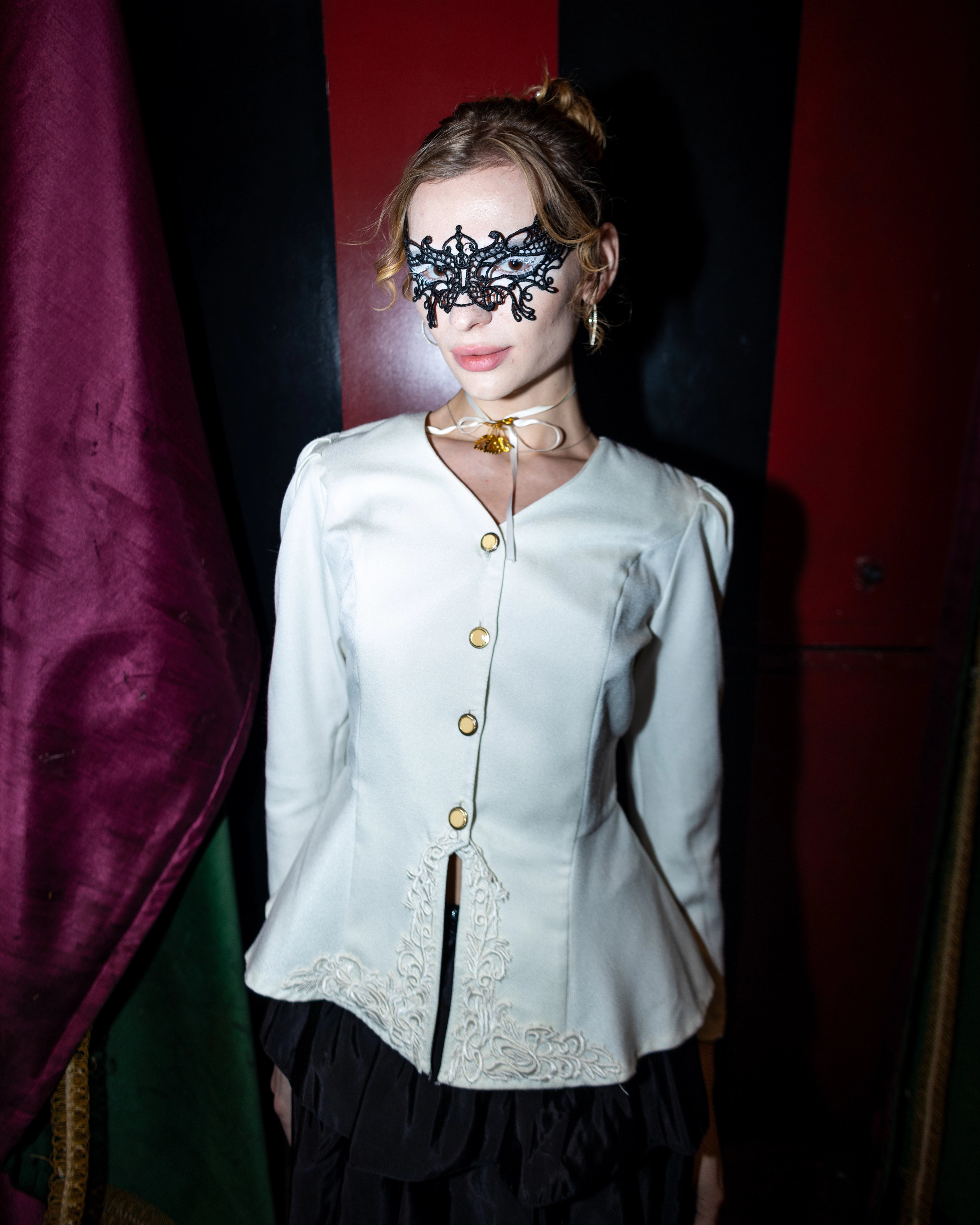 Appliqué Peplum Blazer